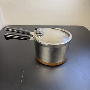 Vintage Revere Ware 1801 Stainless Pressure Cooker 4 qt. Pot Copper Clad Bottom